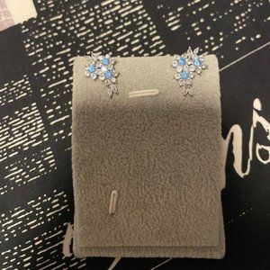 Luxury Crystal blue White Flower Stud Earrings